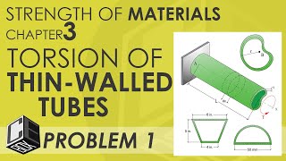 Mechanics of Deformable Bodies Chapter 3 Torsion of ThinWalled Tubes Problem 1 PH [upl. by Dric771]