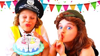 BIGGY POLICEMAN BIRTHDAY PARTY with BAD BOB Pretend Play w The Norris Nuts [upl. by Asia908]