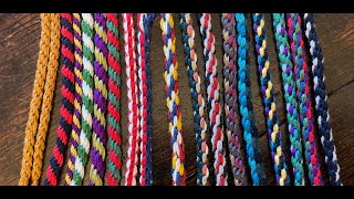 Fingerloop Braiding 6  A Lace Bend Round of 8 bows [upl. by Nelon404]