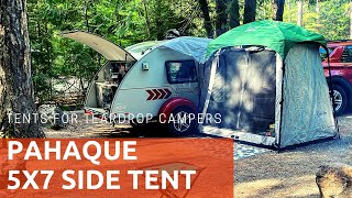 Tents for Teardrop Campers Pahaque 5x7 Side Tent [upl. by Eatnwahs]