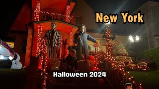 4K NYC Walk  Best Halloween Decorations Brooklyn Dyker Heights amp More [upl. by Norine851]