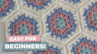 Crochet a PERFECT Hexagon Granny Square [upl. by Ecnarolf431]