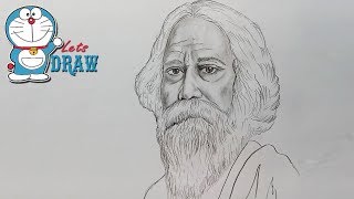 How to draw Rabindranath Tagore [upl. by Arec236]