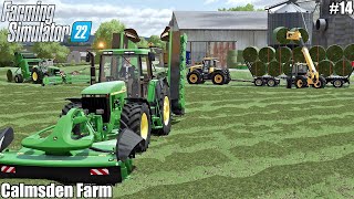 Baling GRASS Collecting BALES and Feeding animals│Calsmden Farm│FS 22│Timelapse 14 [upl. by Anse145]