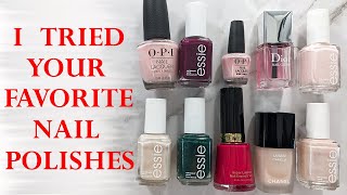 TOP 10 NAIL POLISHES MY SUBSCRIBERS LOVE  Application  Swatches on the Natural Nails [upl. by Ennobe]