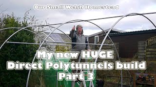 Direct Polytunnel build Part 3  Finishing the framework amp securing the foundation tubes gardening [upl. by Noryk324]