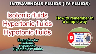 Isotonic •• Hypotonic •• Hypertonic •• IV fluids Intravenous fluids explained in the simplest way [upl. by Merkle]