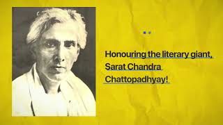 Sarat Chandra Chattopadhyay Celebrating the Life and Work of a Literary Luminary  Shyam Steel [upl. by Fregger]