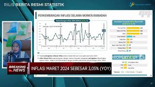 BPS Inflasi RI Di Maret 2024 Naik Menjadi 305 yoy [upl. by Azeel]