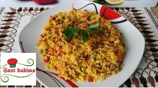 طريقة عمل أرز بالخضر في عشر دقائق riz aux légumes [upl. by Onirefes749]