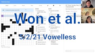 Vowelless crossword  5221 New York Times Variety Puzzle [upl. by Grayson]