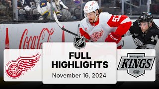 NHL Highlights  Red Wings vs Kings  November 16 2024 [upl. by Ical137]