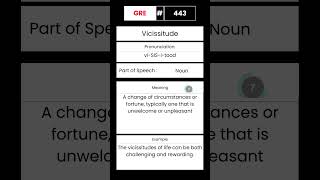 GRE Vocabulary builder for English 443 Word Vicissitude GRE English Vocabulary Shorts [upl. by Hogan488]