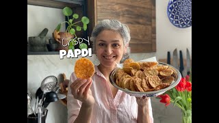 HOW TO MAKE PAPDI AT HOME  Crispy papdi snacks  Papdi chaat  Food with Chetna [upl. by Eetsim]