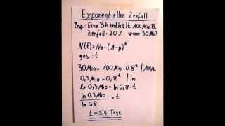 Exponentieller Zerfall  Beispiel [upl. by Treblih]