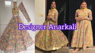 Designer Anarkali Cutting Stitching  Long Frock Design  Anarkali Sewing ideas  Rajveerpunni [upl. by Eetsud766]