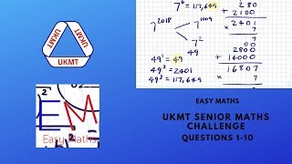 UKMT Senior Maths Challenge 2018 Questions 110 [upl. by Benildas]