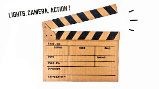 How To Make Clapperboard With Cardboard Toy Cardboard Clapperboard  Cardboard Craft [upl. by Mikel]