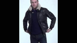 Blouson aviateur pour homme  Cuir Redskins Squad Mojito Black [upl. by Hughett899]