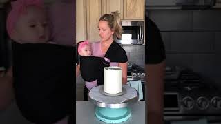 Pink out striped cake tutorial [upl. by Caine]