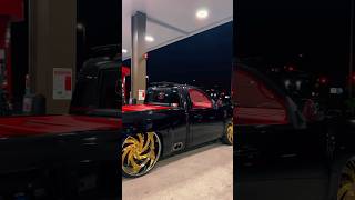 Bagged Silverado on 24kt Gold King Lip Intro Rims intro baggedtrucks silverado droppedtrucks [upl. by Timothee]