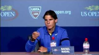 2011 US Open Press Conferences Rafael Nadal Fourth Round [upl. by Uoliram]