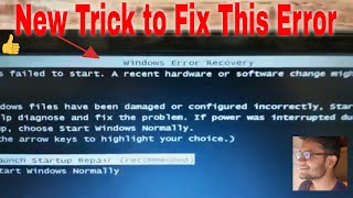 Windows 7 Recovery Error Windows Failed To Start  Hindi [upl. by Aicssej]