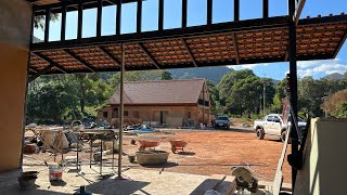 Building a garage at rammed Earth house Thailand [upl. by Pirnot]