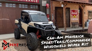 Bent Metal OffRoad Windshield Wiper Kit For CanAm Maverick SportTrailCommander [upl. by Stranger]