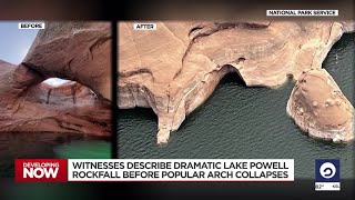 Boaters describe rockfall before crazy arch collapse on Lake Powell [upl. by Davidoff367]