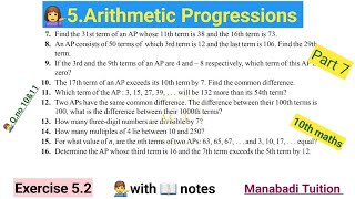 10th class math Chapter 5Arithmetic Progressions 💁Exercise 52 Q no 10amp11CBSENCERT [upl. by Bucella825]