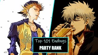 My Top 101 Anime Endings Of All Time Party Rank [upl. by Anitnerolf]