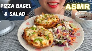 ASMR HOMEMADE PIZZA BAGEL amp CRUNCHY KALE SALAD [upl. by Yehudit]