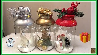 Ideas con botellas de vidrio decoradas para navidad manualidades fácil y rápido [upl. by Nwahsan76]