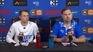 Justin Schueller and Nathan Sobey press conference vs Sydney Kings  Round 7 NBL24 [upl. by Areik]