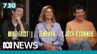 Zendaya and costars Josh OConnor and Mike Faist on making their new film Challengers  730 [upl. by Medora]