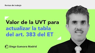 Valor de la UVT para actualizar la tabla del art 383 del ET al calcular retención en la fuente [upl. by Nanreit]