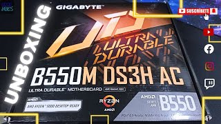 UNBOXING DE TARJETA MADRE B550 DS3H AC PUEDE SER TU OPCIÓN AMD AM4 [upl. by Adidnere]