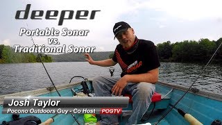 Deeper portable sonar vs tradditional sonar  Field Test [upl. by Akimal]