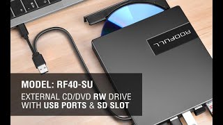 ROOFULL External CD DVD Drive with USB Ports [upl. by Kylie645]