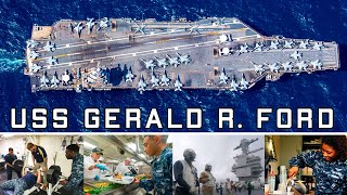 USS Gerald R Ford El Portaaviones más GRANDE y PODEROSO 13 Mil Millones USD [upl. by Ole834]