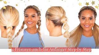 Frisuren für mittel Haare  Flechtfrisuren für Anfänger  Leichte amp schnelle Alltagsfrisuren [upl. by Ahsenwahs966]