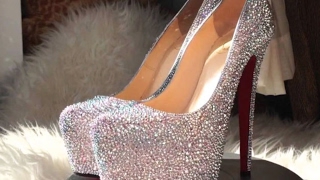 Christian Louboutin Daffodile 160mm Strass Swarovski Aurora Boreale [upl. by Ahsinar520]