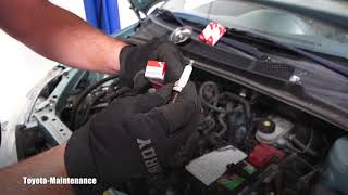 How to replace spark plugs on Toyota [upl. by Adnilemre717]