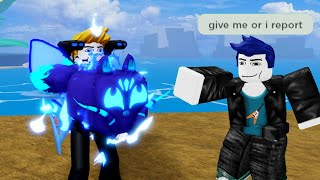 he tried scamming my kitsune lol Blox Fruits [upl. by Karas]