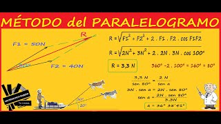 FUERZA RESULTANTE MÉTODO del PARALELOGRAMO GRÁFICO y ANALÍTICO Paso a paso [upl. by Egarton]