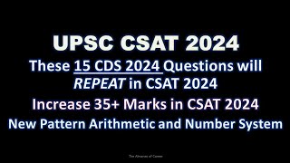 CDS Questions are directly REPEATED in CSAT Paper  Must Practice these before PRELIMS 2024 csat [upl. by Laval956]