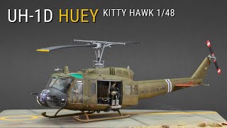 Kitty Hawk UH1D HUEY Vietnam  148 scale  Build Paint amp Weather [upl. by Nikolas]