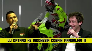 MENGEJUTKAN SULTAN ANDARA TANTANG ROSSI DATANG KE MANDALIKA SAAT LAUNCHING TIM PERTAMINA VR46 [upl. by Leakcim]