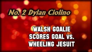 Walsh Mens Lacrosse Goalie Dylan Ciolino Scores Goal [upl. by Leighton]